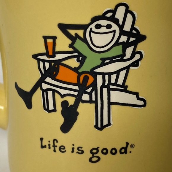 Life is Good Coffee Cup Mug Dad Adirondack Chair Yellow Father’s Day Relax - Picture 2 of 12